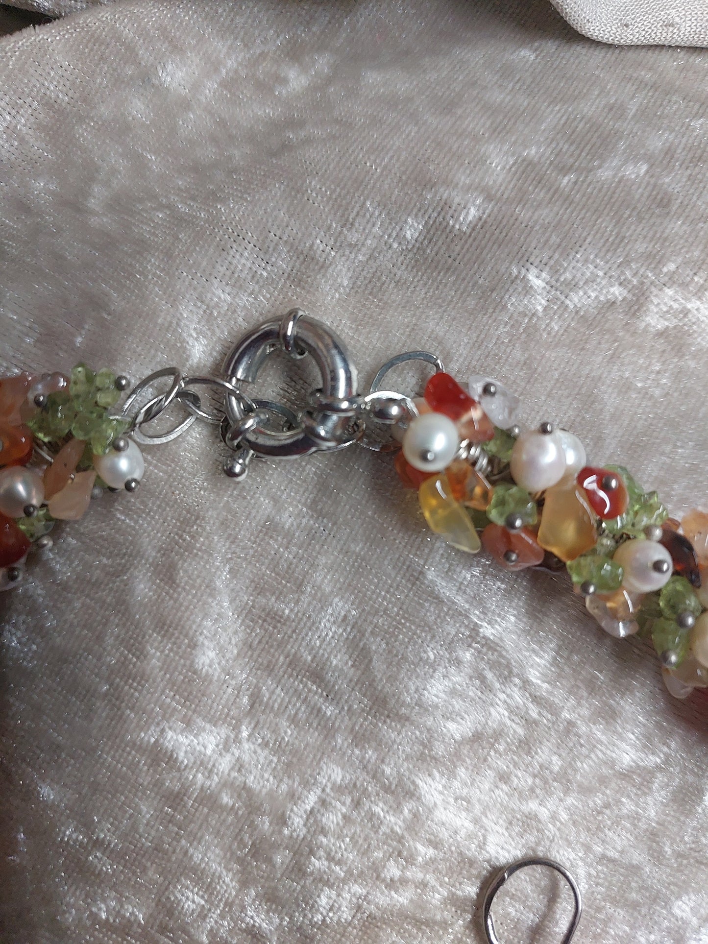 πΏ Gemstone Cluster Necklace & Earrings Set