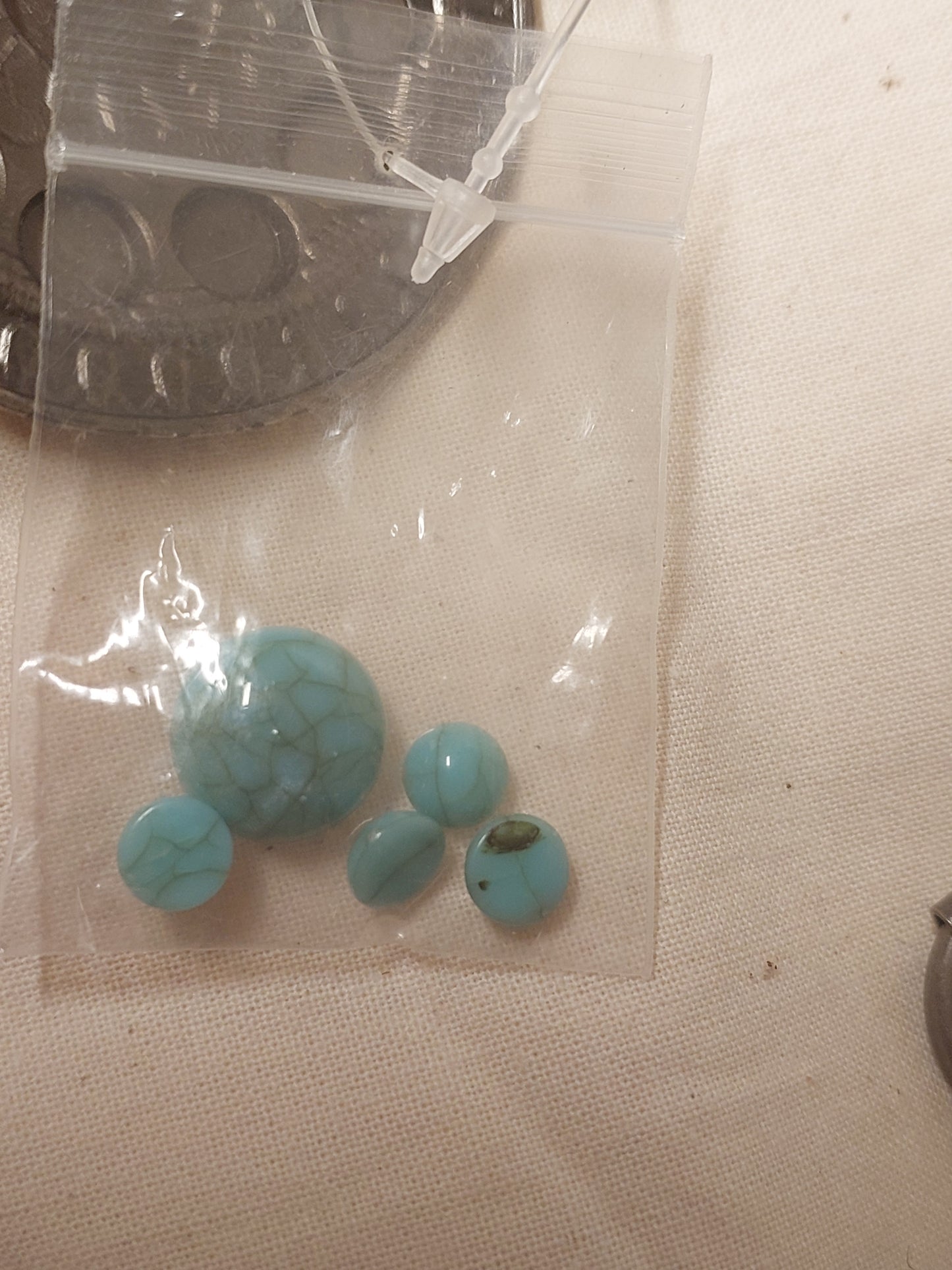 Vintage Style Faux Turquoise Concho Link Belt – Silver Tone Statement Belt (Size M)