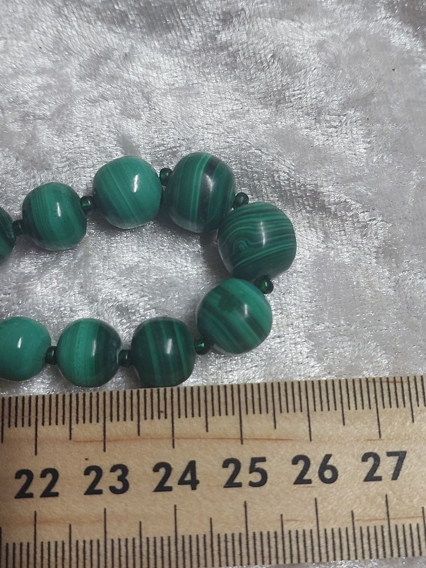 Vintage Genuine Malachite Graduated Bead Necklace | 1960s–70s Boho Statement