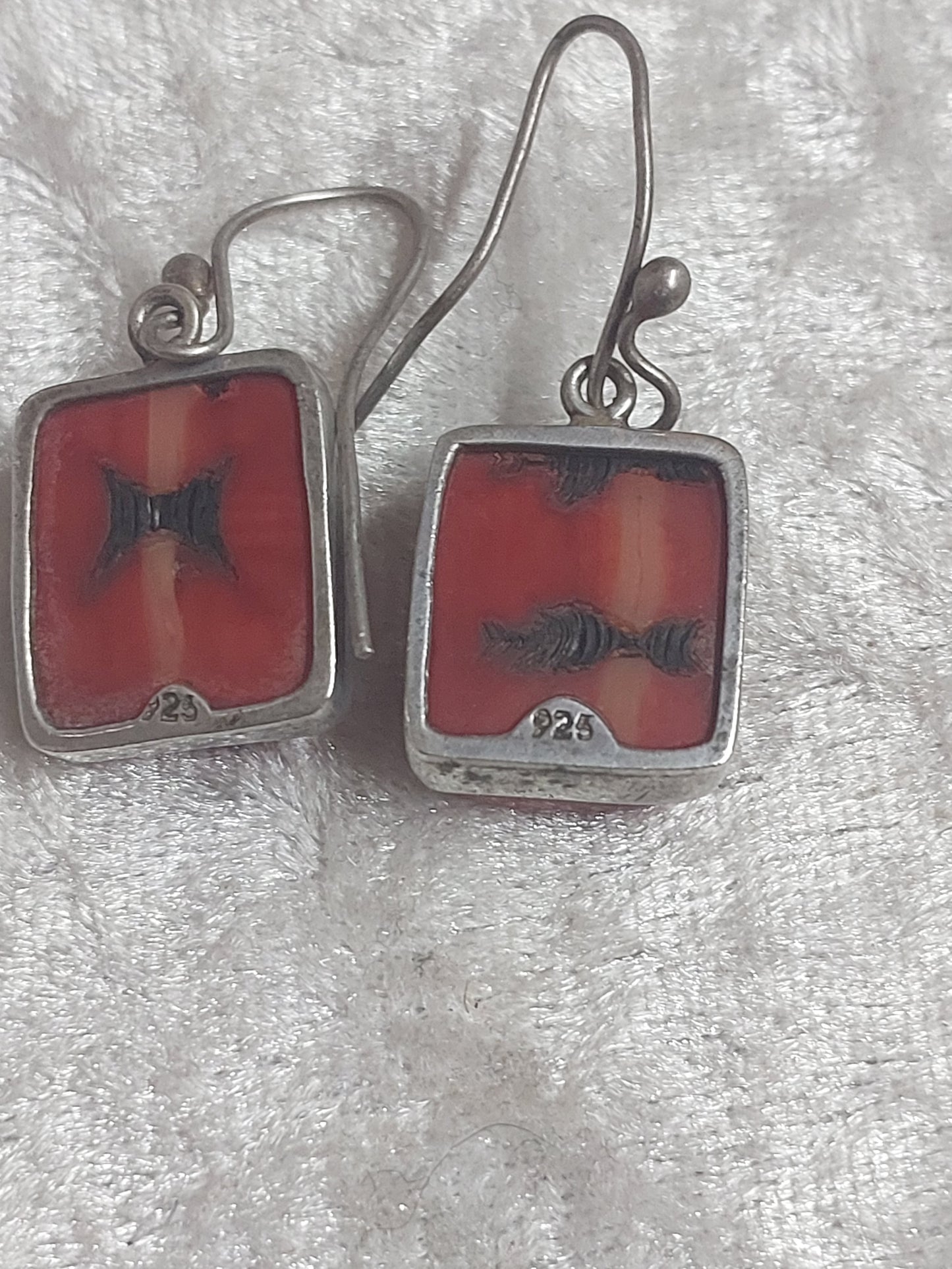 Sterling Silver Red Jasper Drop Earrings