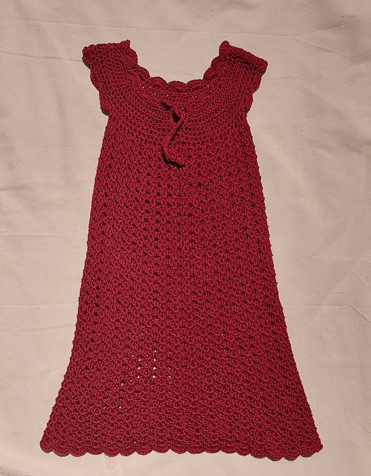 Scarlet Red  Crochet Dress size 1 to 2