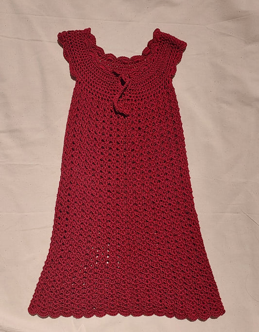 Scarlet Red  Crochet Dress size 1 to 2