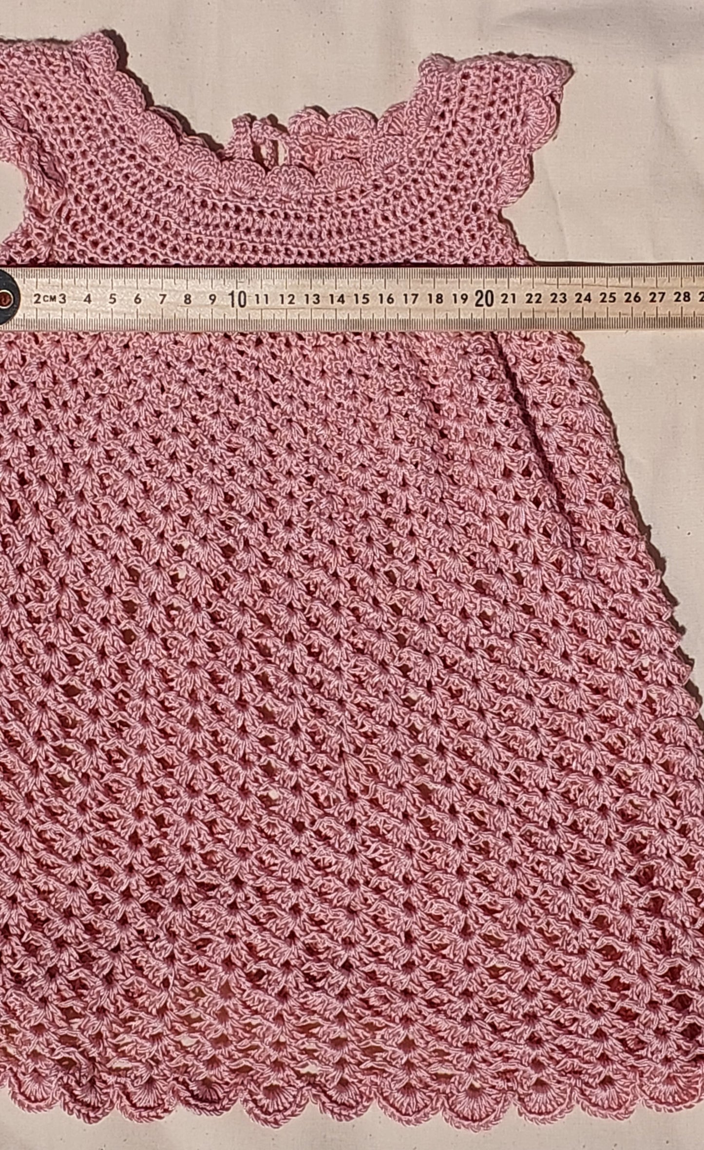 Little Wildflower Crochet Dress — Soft Blush Pink