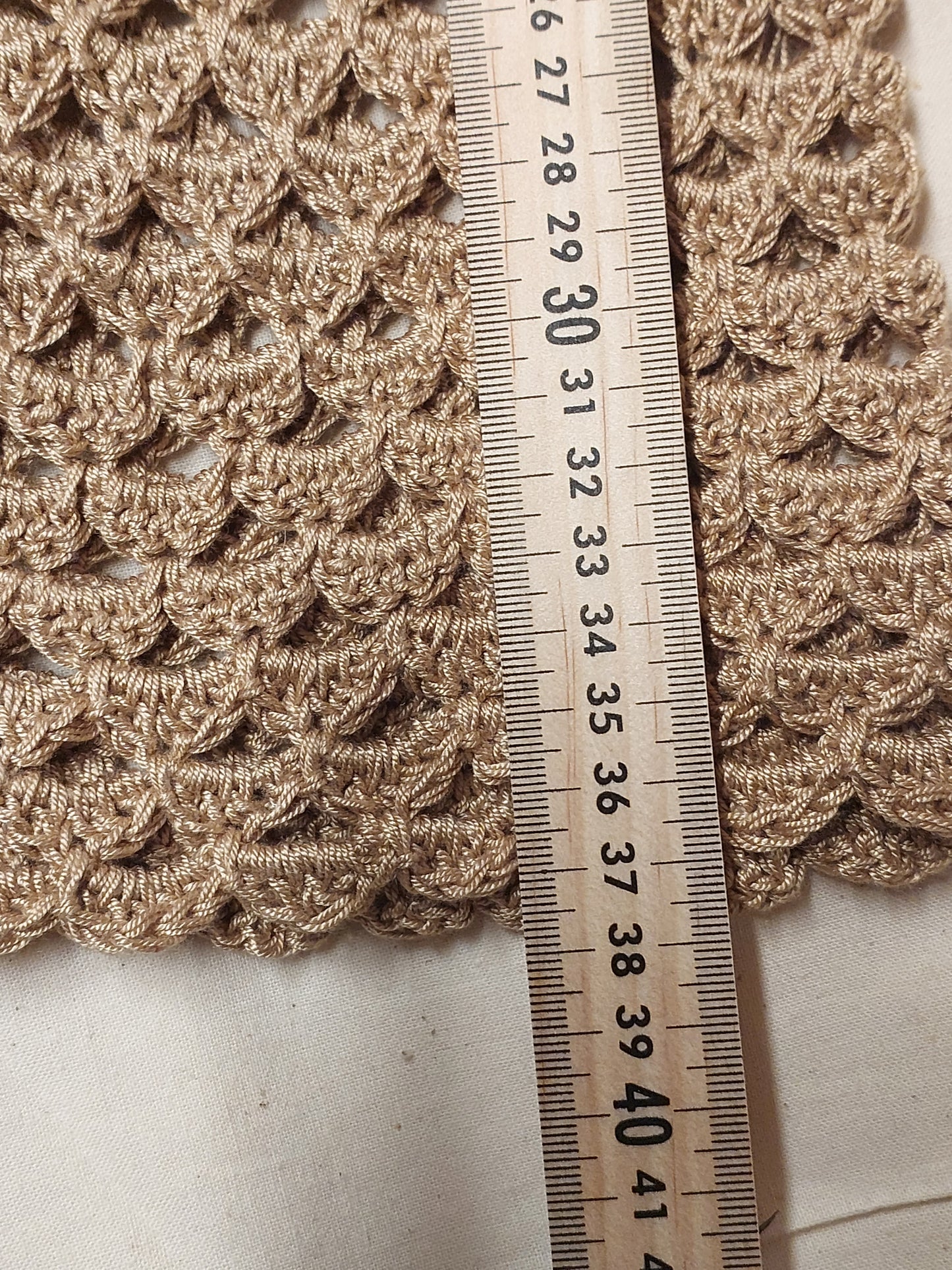 Handmade Crochet Baby Dress – Natural Linen Tone