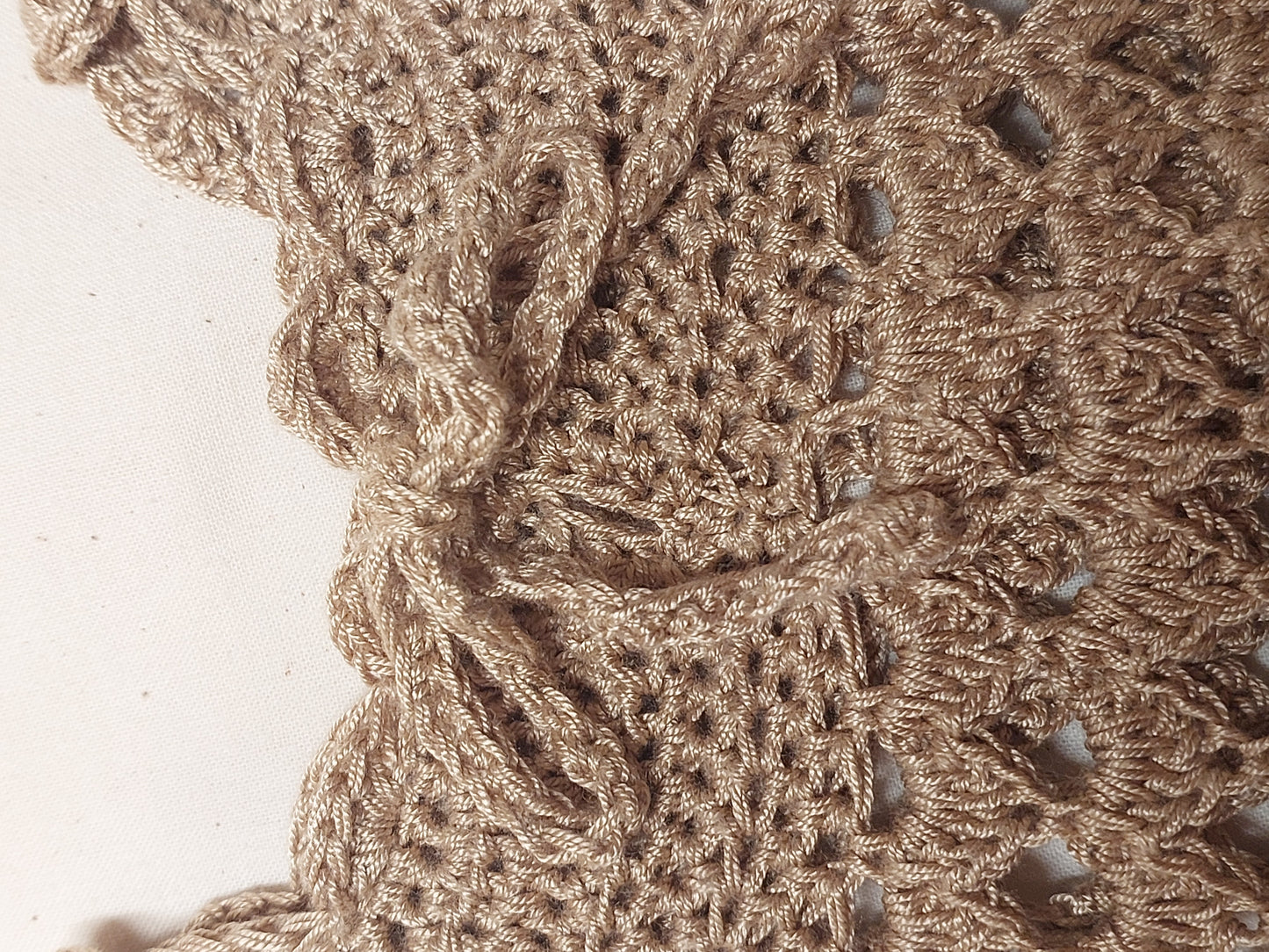 Handmade Crochet Baby Dress – Natural Linen Tone