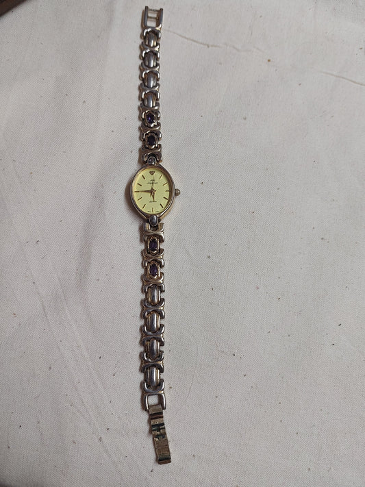 Jules Jurgenson  Watch with Amethyst Stones | New Battery | Working