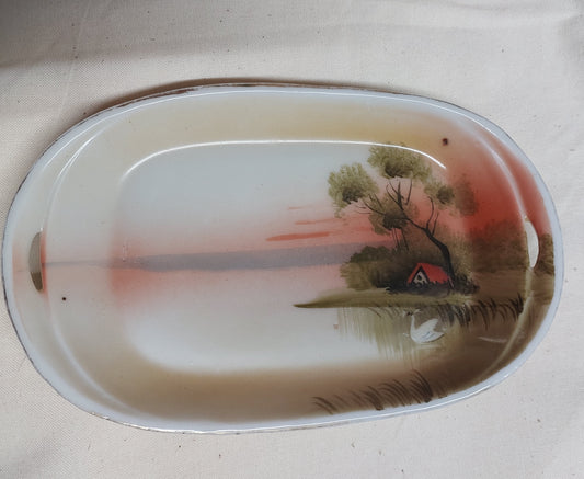 🏺 Antique Nippon Porcelain Hand-Painted Serving Tray | c.1910–1921