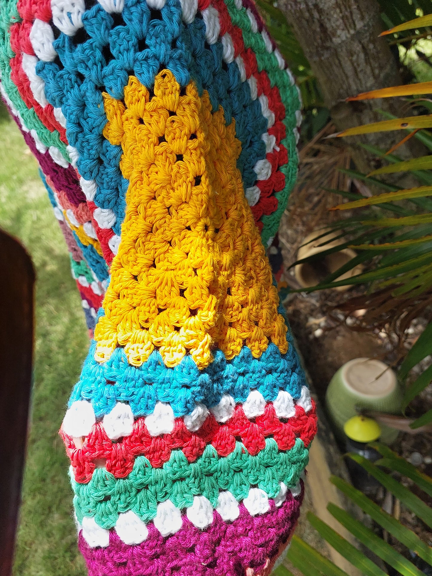 Handmade Crochet Festival Top – Rainbow Granny Square