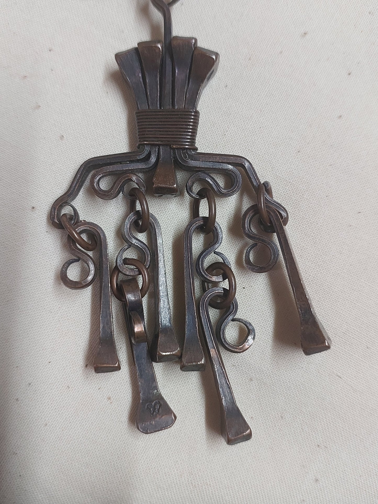 Hand-Forged Artisan Necklace – Sculptural Nail Tassel Statement Piece