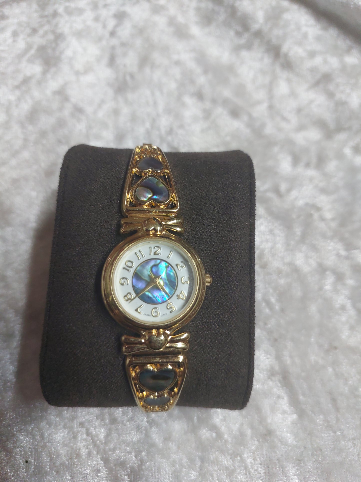 Vintage Avon Abalone Shell Bracelet Watch – Gold Tone | Working