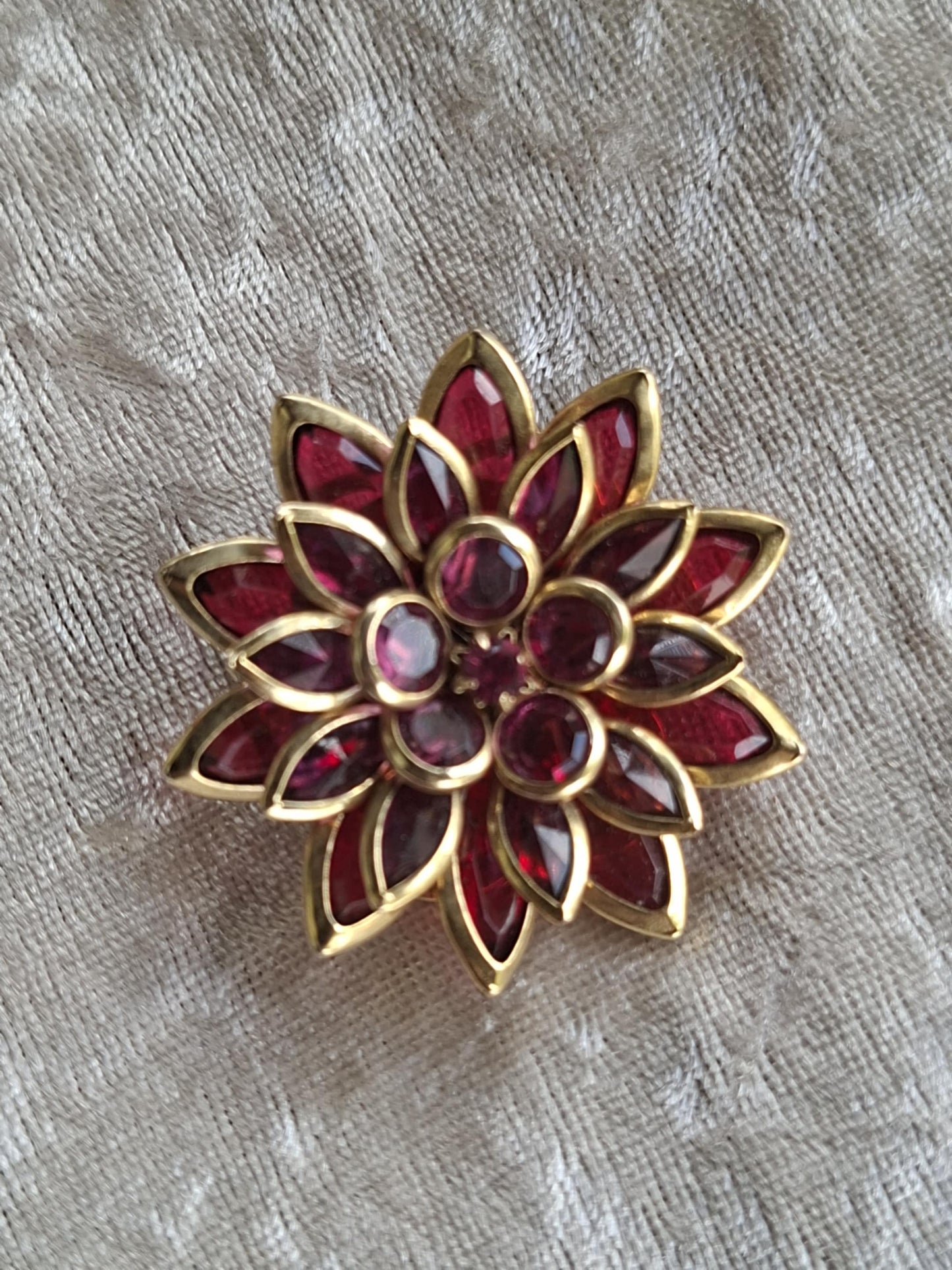 Vintage Ruby-Red Floral Brooch – Info & Value