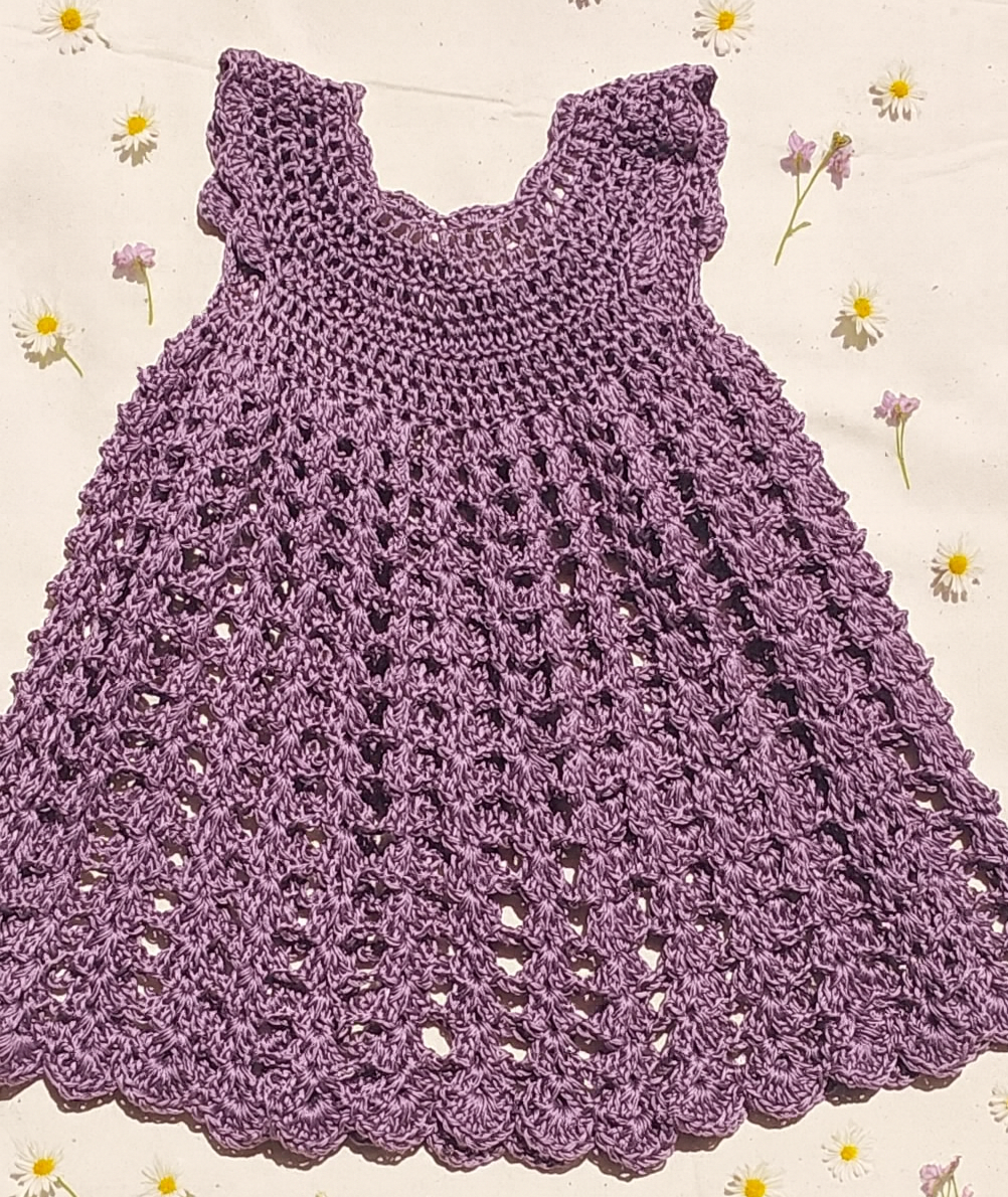 Lilac Crocheted Dress 6 to 12 months