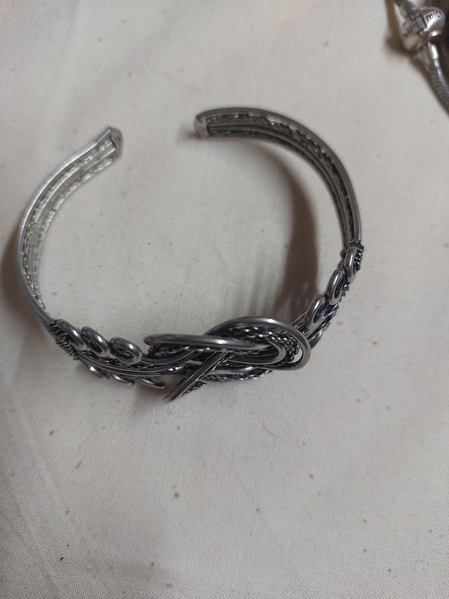 Vintage Silver-Tone Wirework Cuff Bracelet | Open Bangle